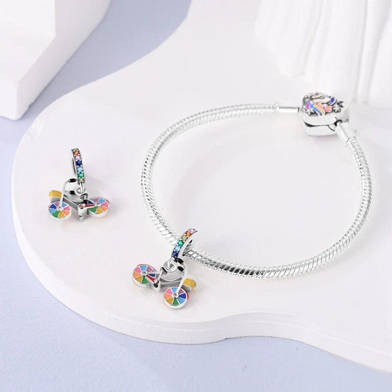 Rainbow Pride Bicycle Dangle Charm