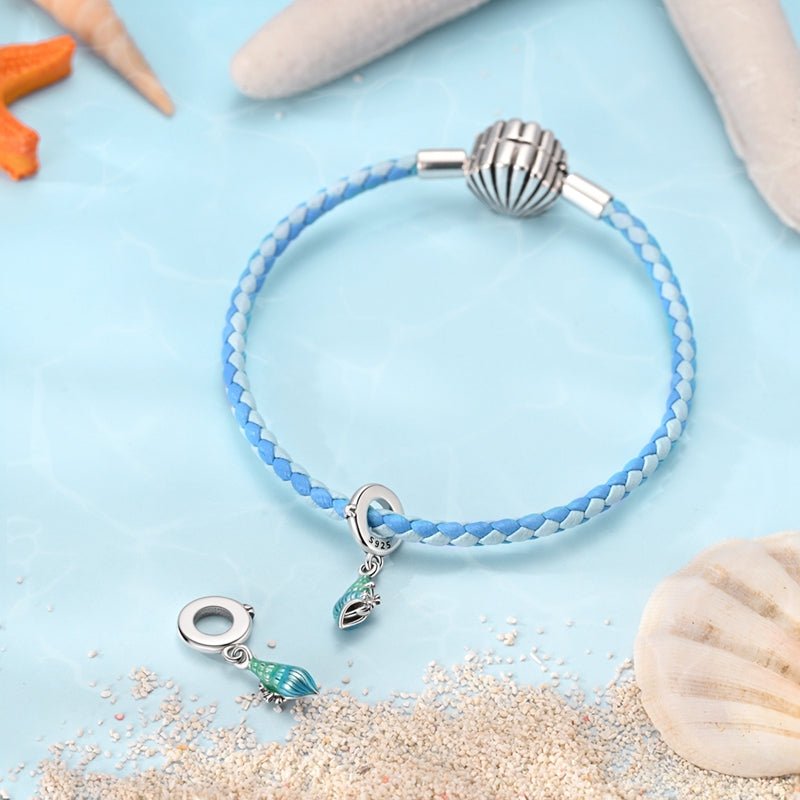 Rapan Shell with Blooming Flowers Dangle Charm