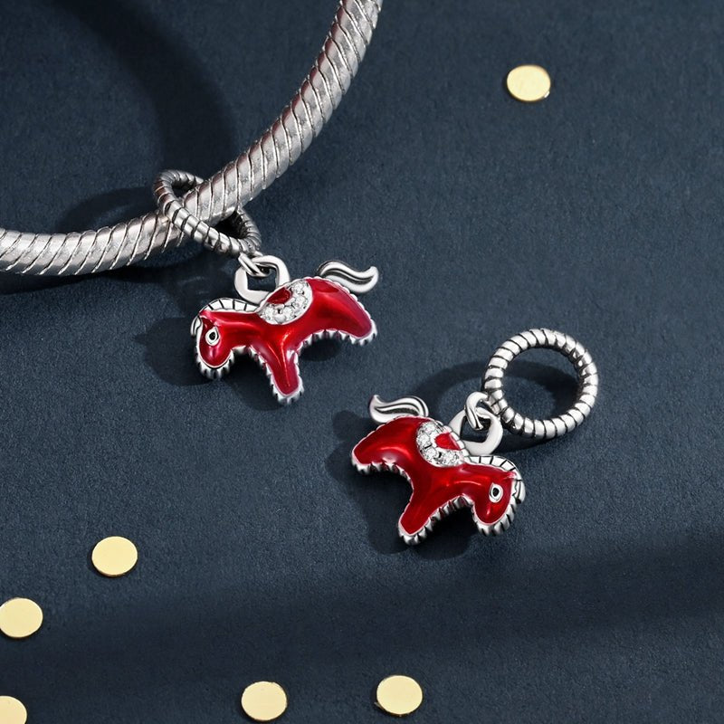 Red Rodeo Horse Dangle Charm