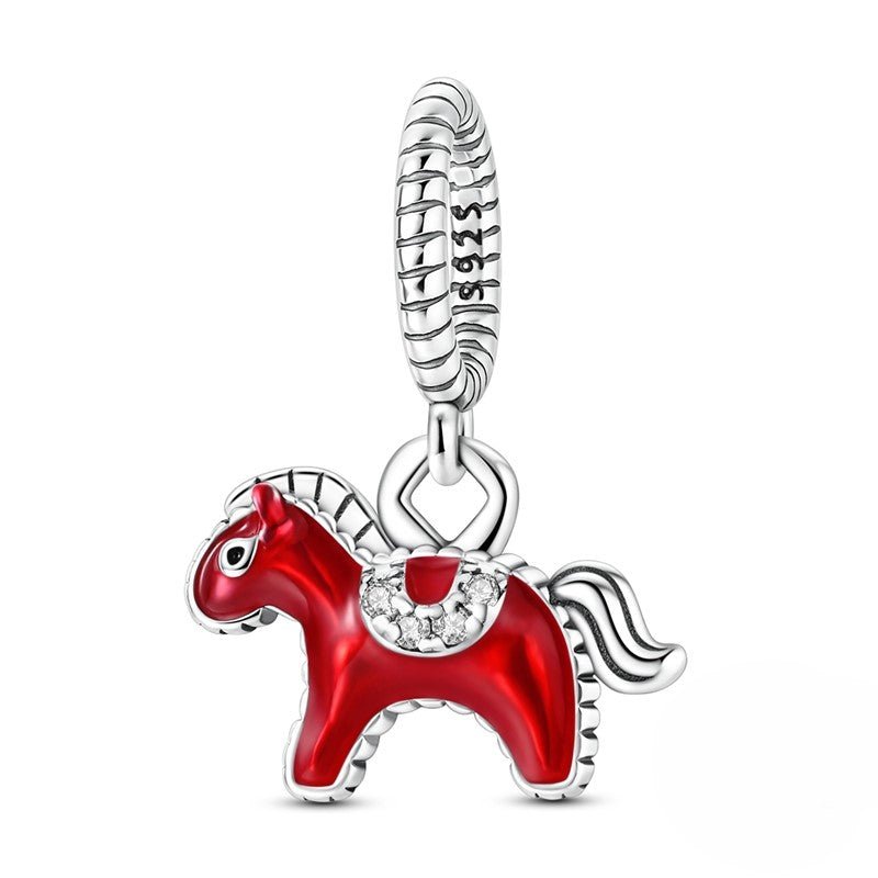 Red Rodeo Horse Dangle Charm