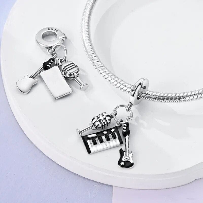 Rock & Roll Charm Set Mic, Guitar, and Piano