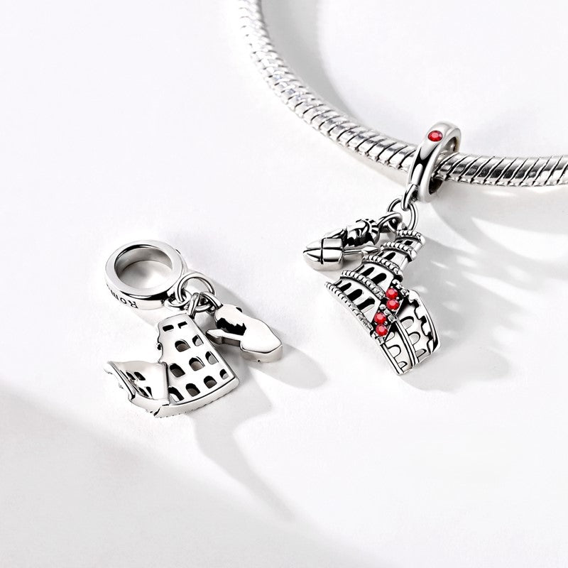 Roman Colosseum with Gladiator Dangle Charm