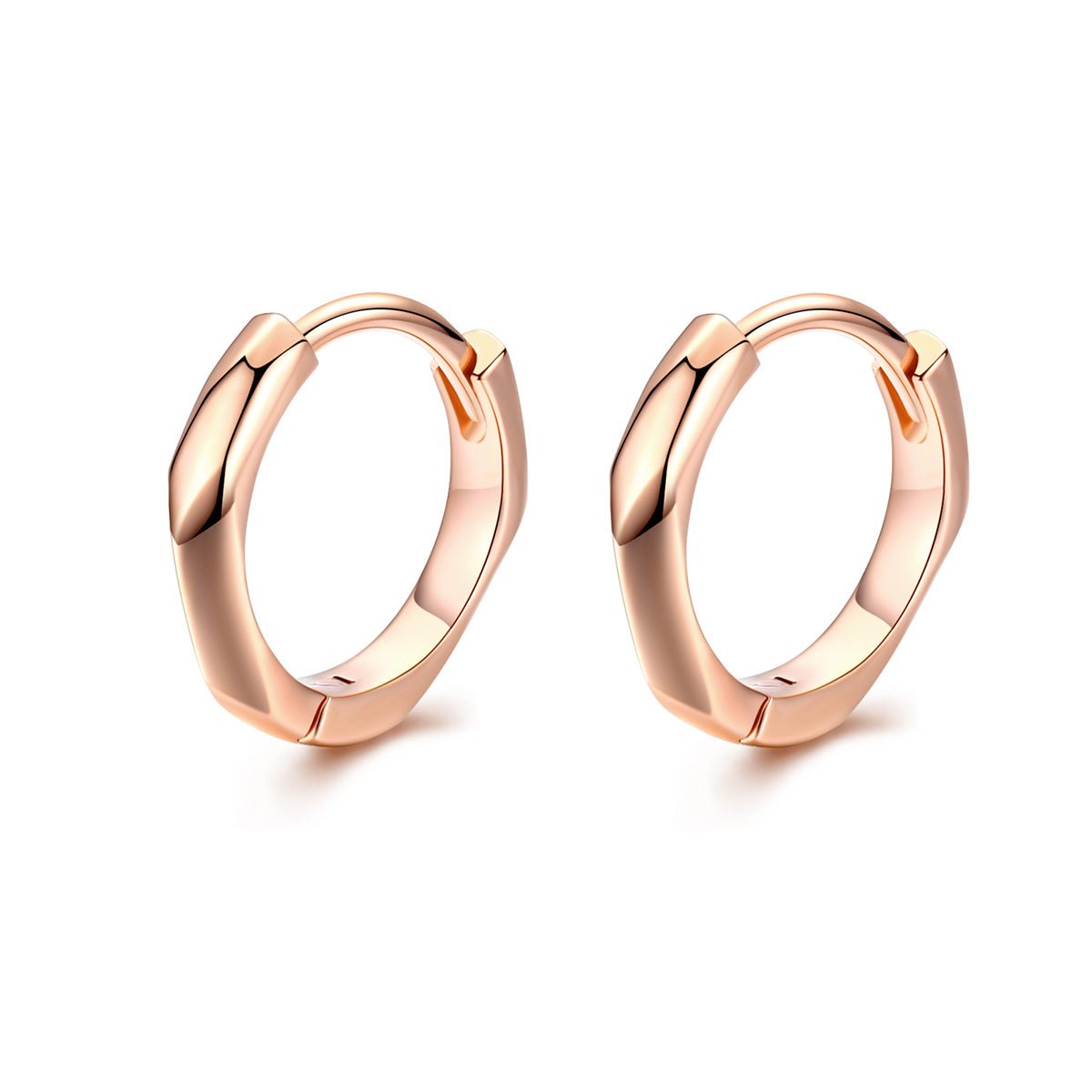 Rose Gold Smooth Shine Hoop Earrings