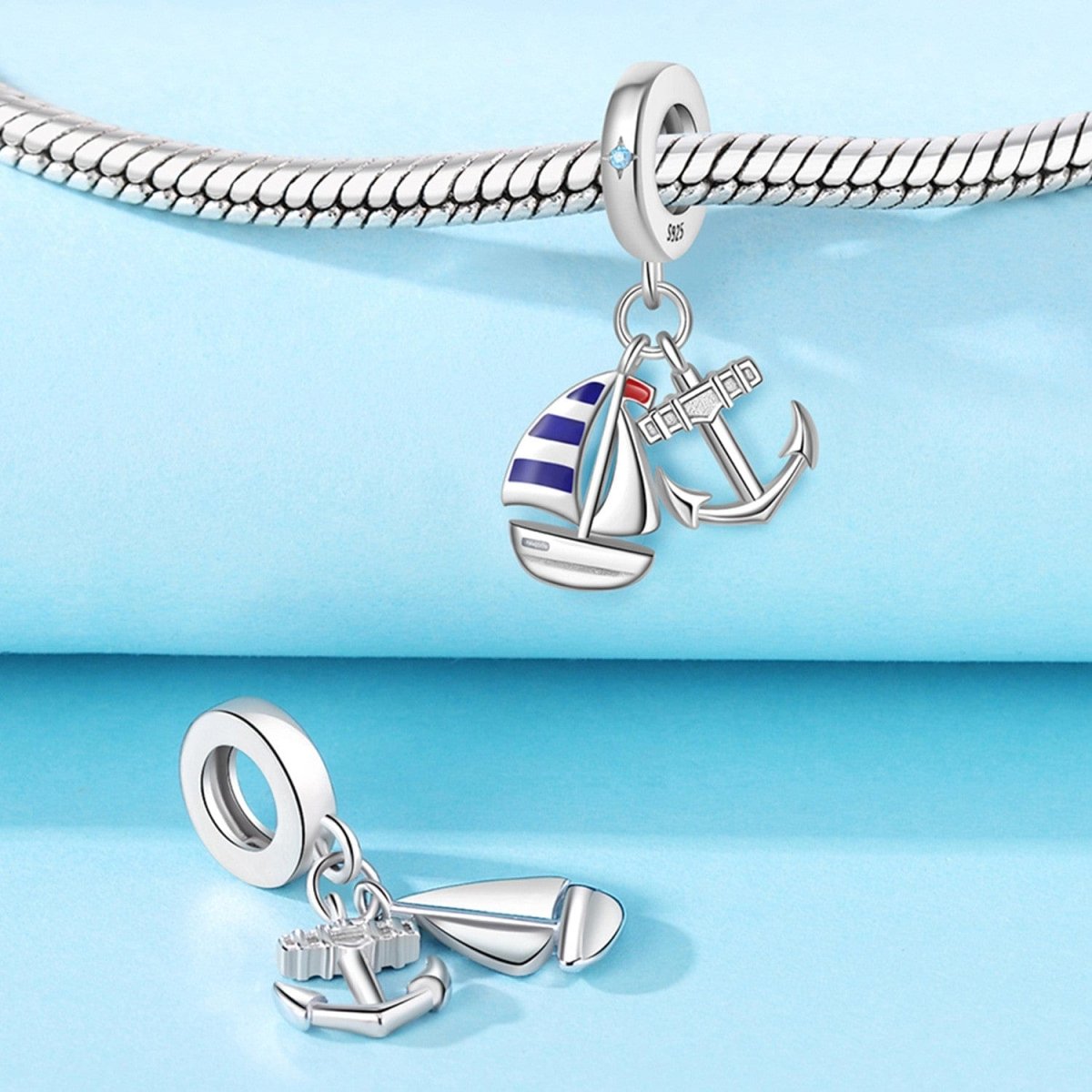 Sailboat & Anchor Dangle Charm
