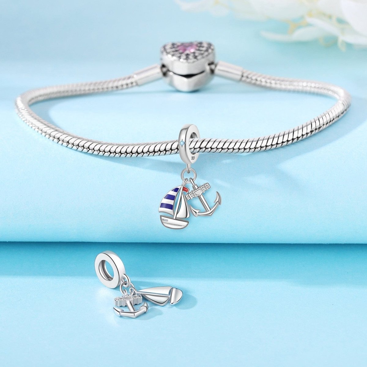 Sailboat & Anchor Dangle Charm