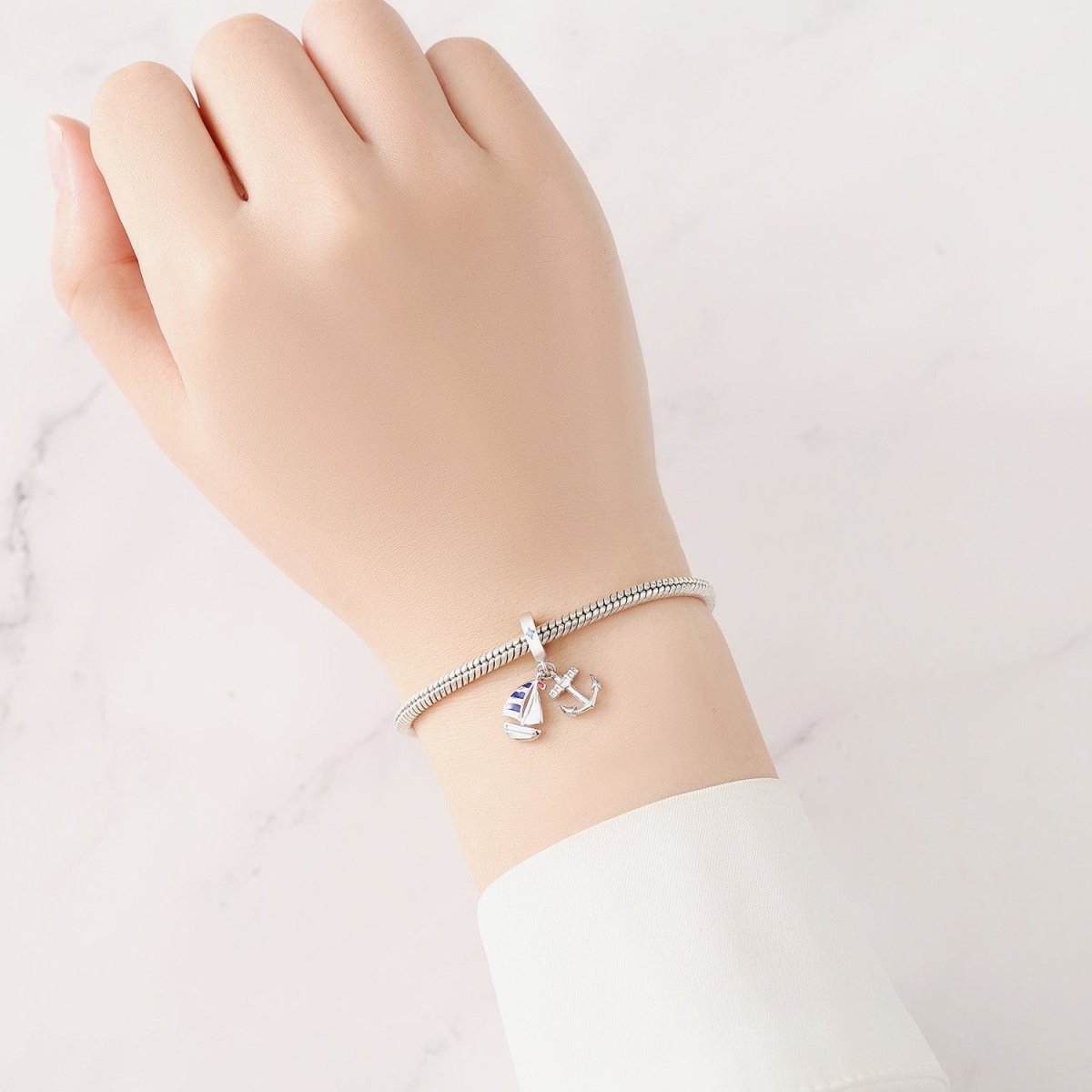 Sailboat & Anchor Dangle Charm