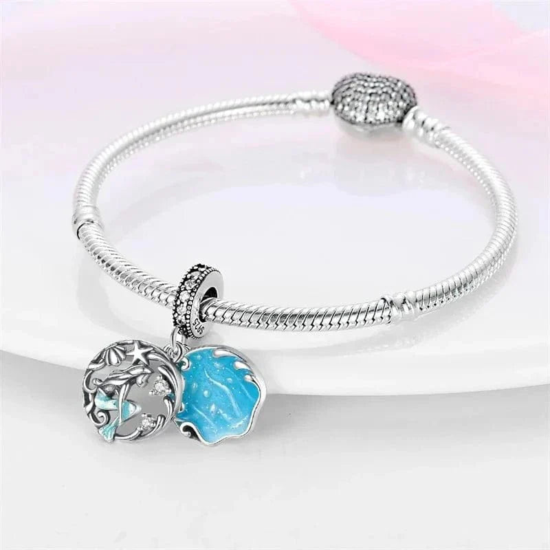 Shimmering Ocean Blue Mermaid Charm
