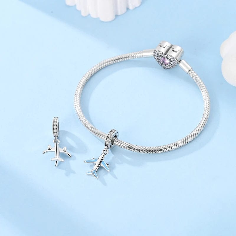 Sky Blue Airplane Travel Dangle Charm