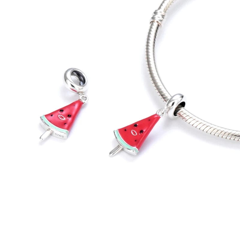 Smiling Watermelon Slice Ice Cream Dangle Charm