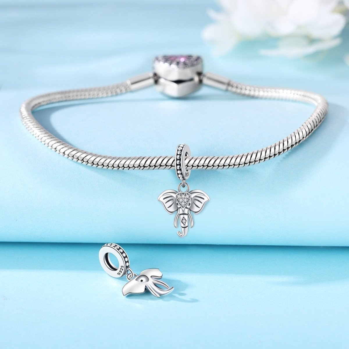 Sparkling Elephant Dangle Charm
