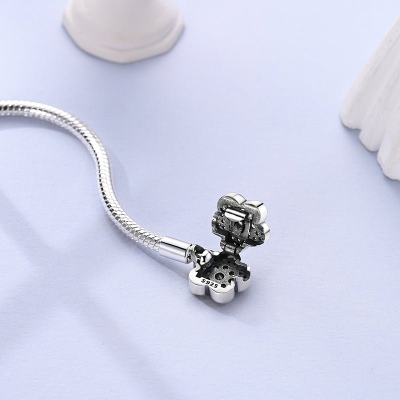 Sparkling Floral Charm Bracelet