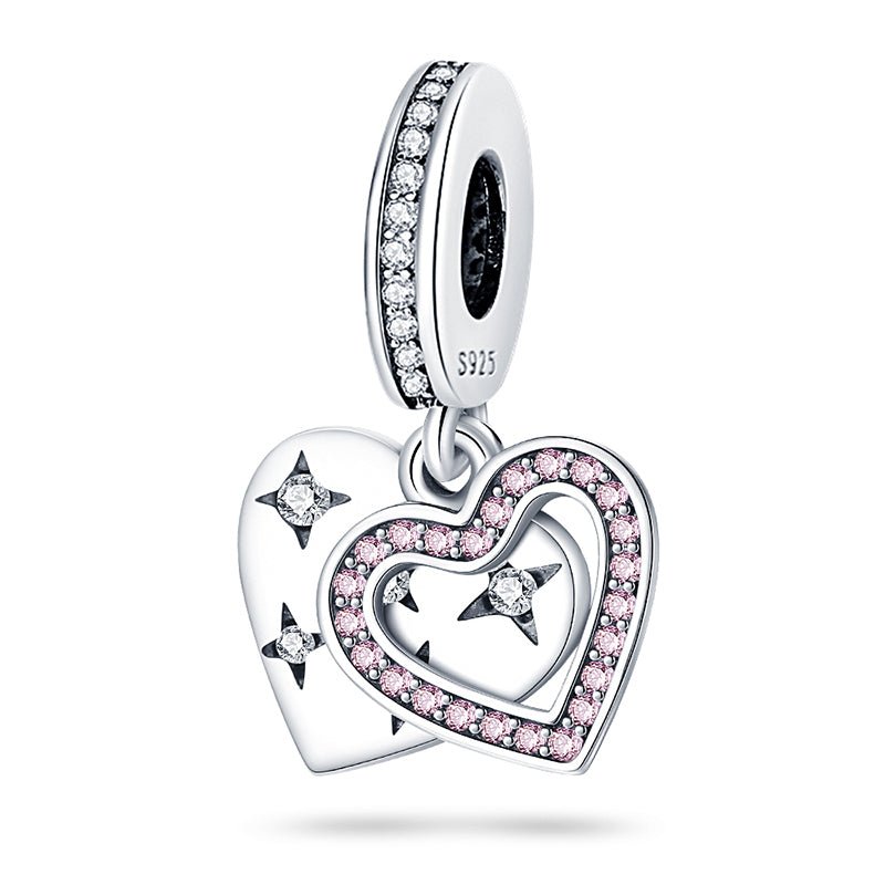 Sparkling Freehand Heart Dangle Charm
