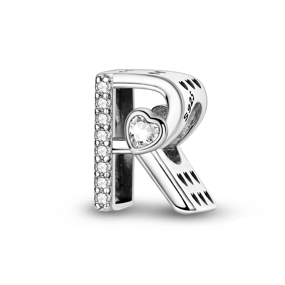 Sparkling Heart Letter A~Z Alphabet Charm