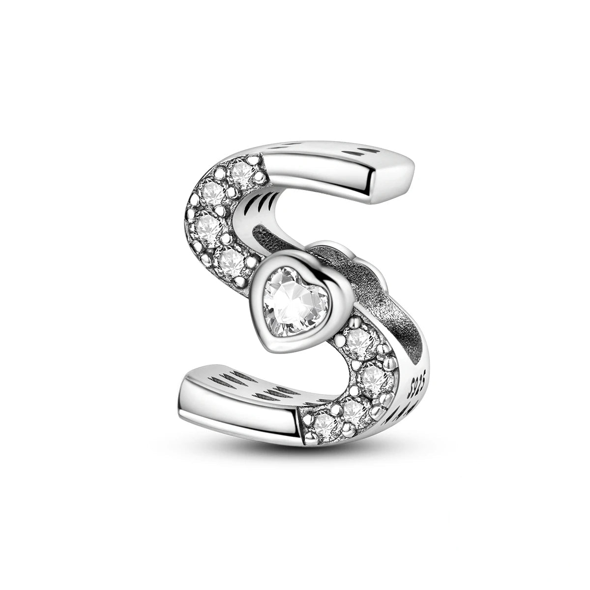 Sparkling Heart Letter A~Z Alphabet Charm