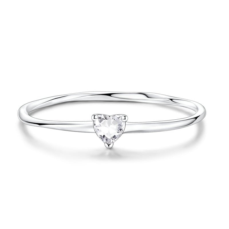 Sparkling Heart Solitaire Ring