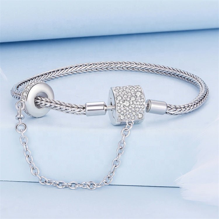 Sparkling Pavé Clasp Charm Bracelet