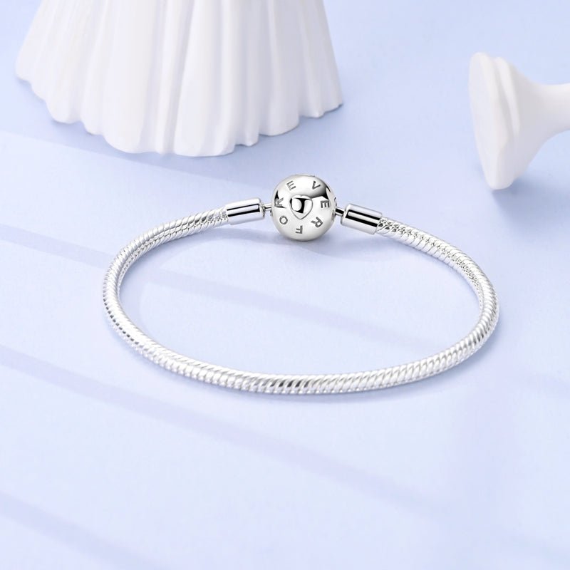 Sparkling Pink Heart Charm Bracelet