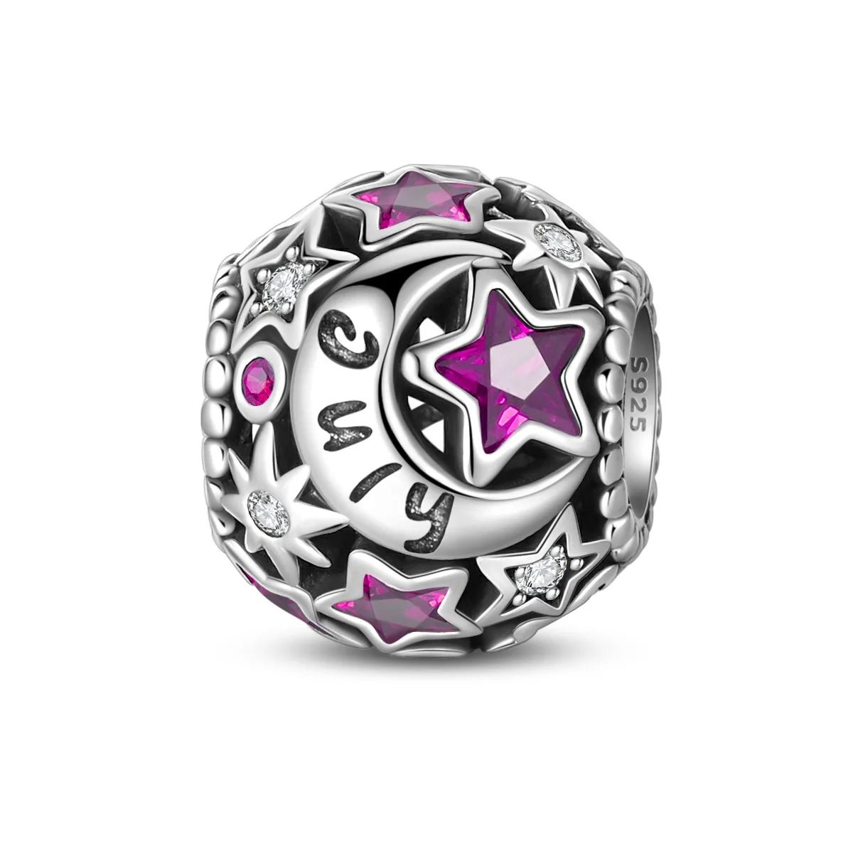 Star & Moon Birthstone Charm