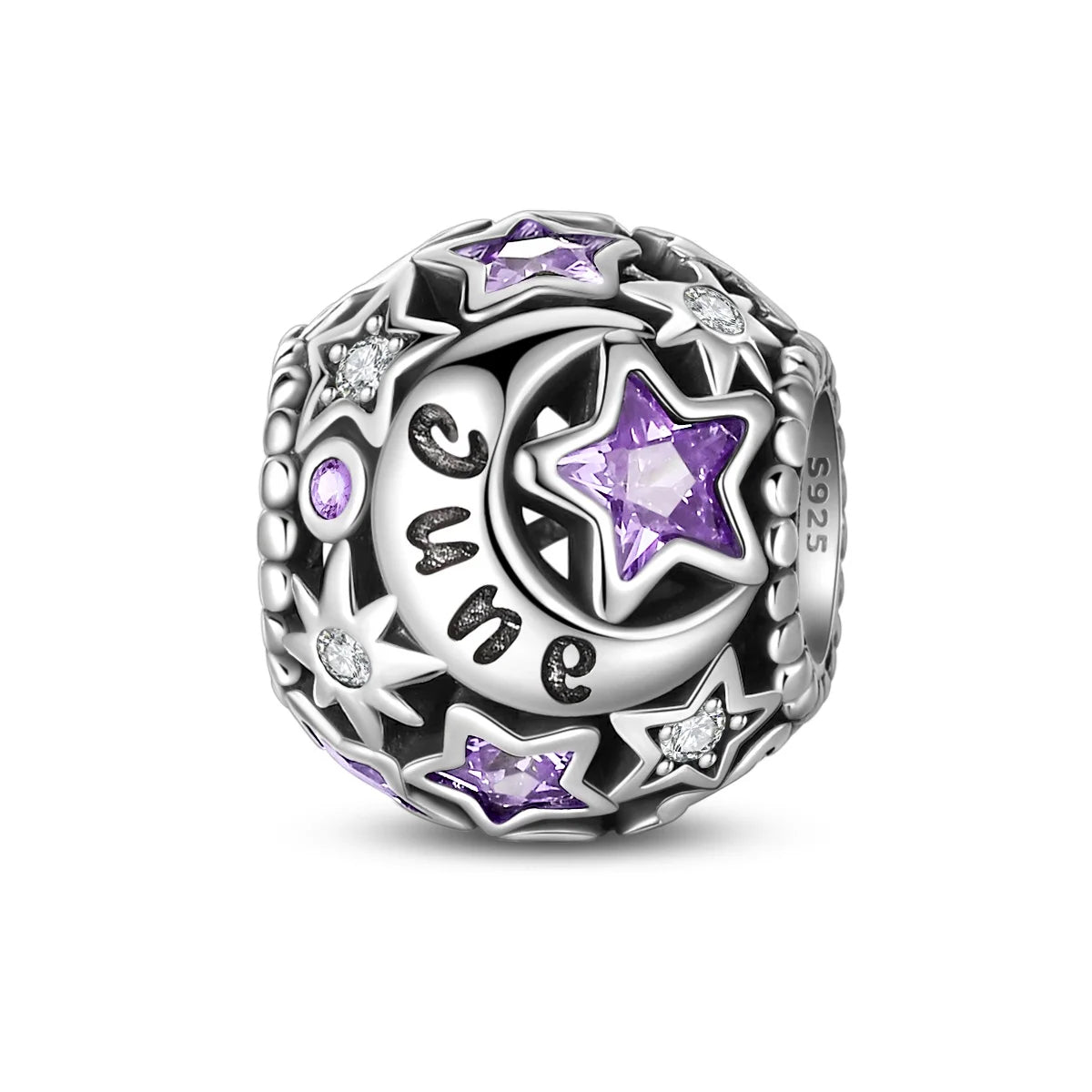 Star & Moon Birthstone Charm