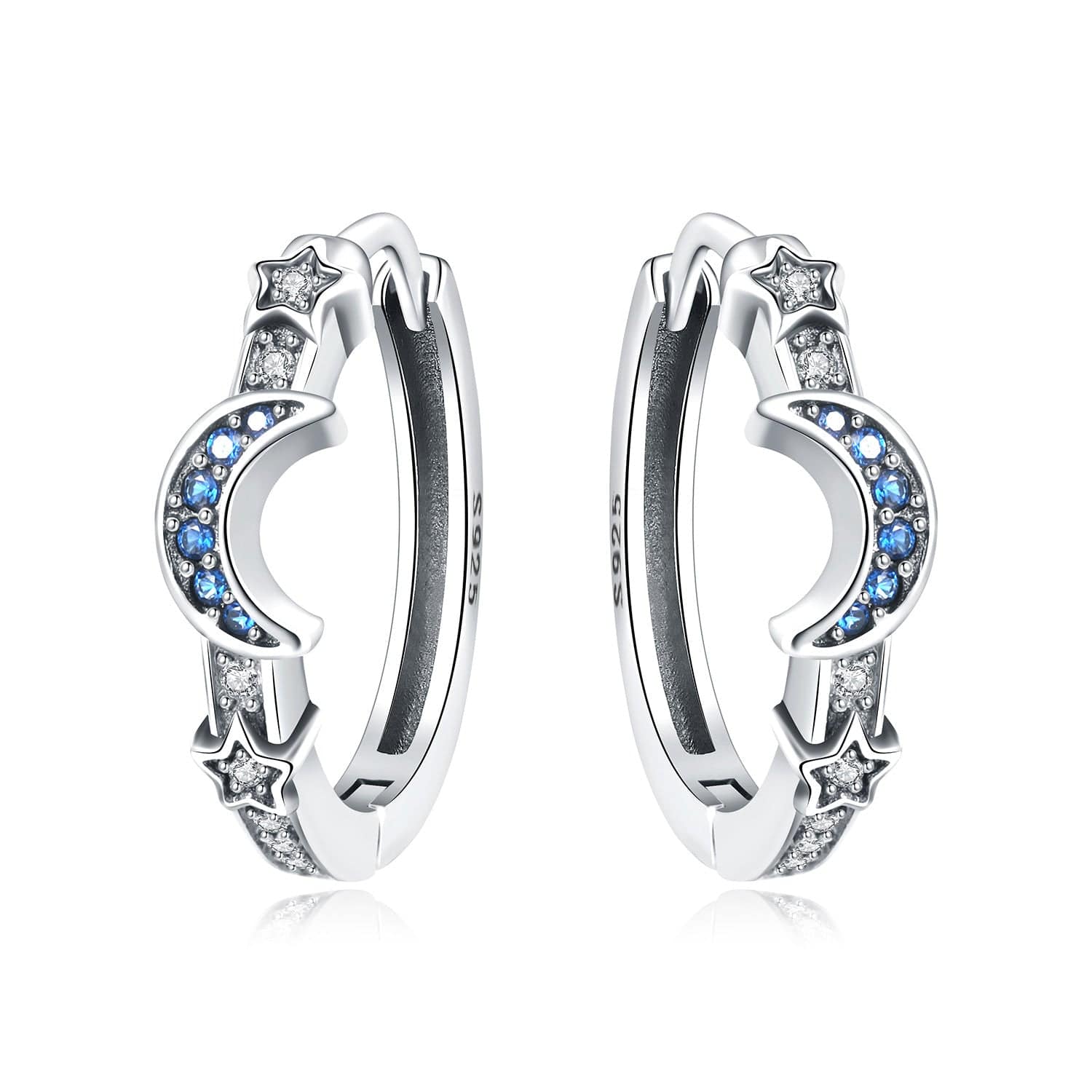 Star & Moon Hoop Earrings