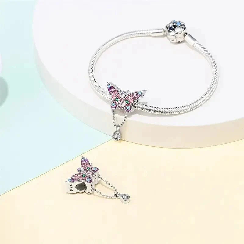 Starry Pink Butterfly Charm