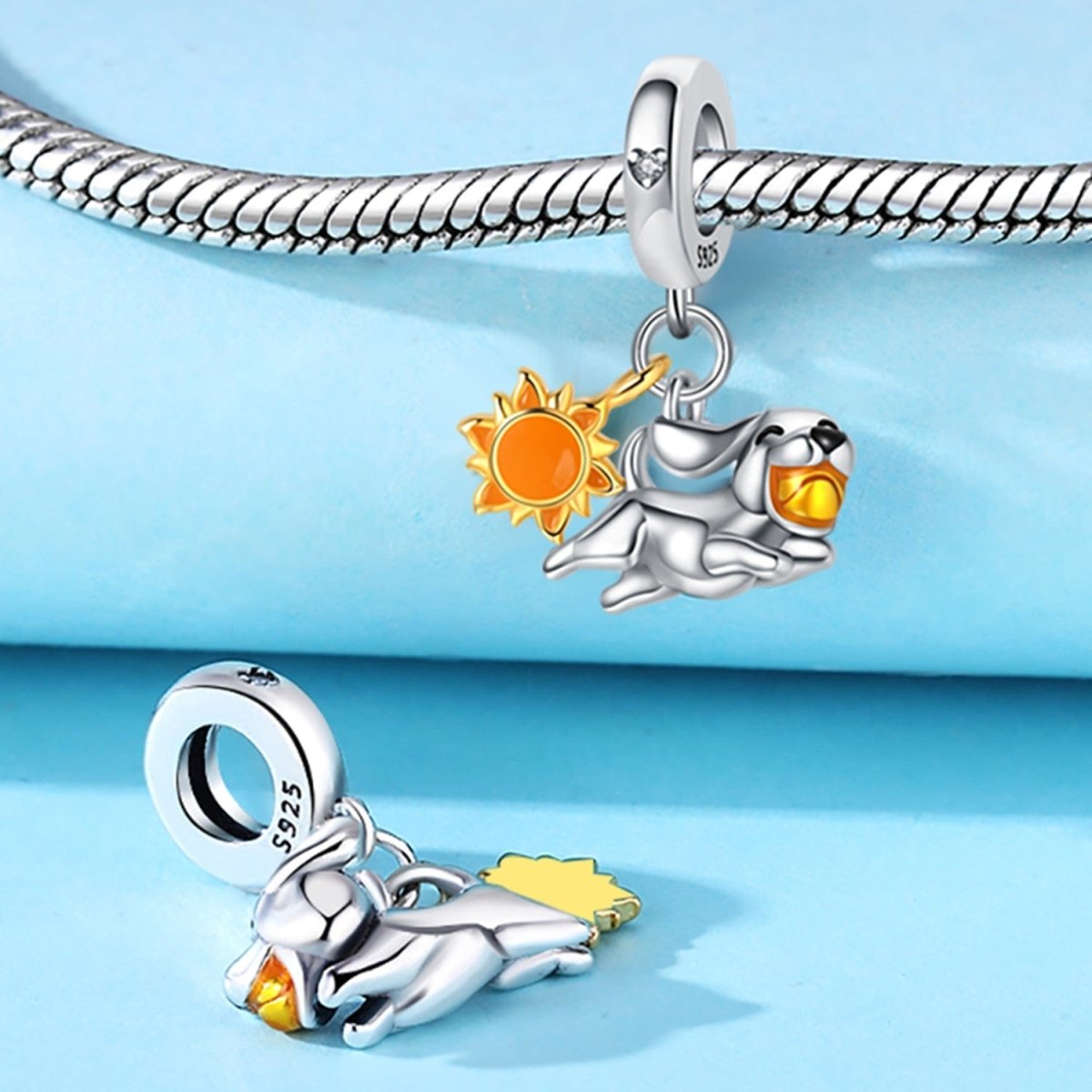 Sun & Playful Dog Dangle Charm