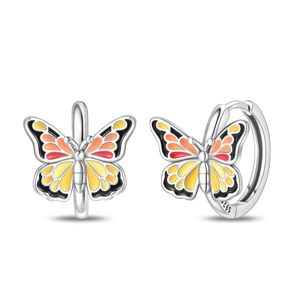 Sunset Glow Butterfly Hoop Earrings