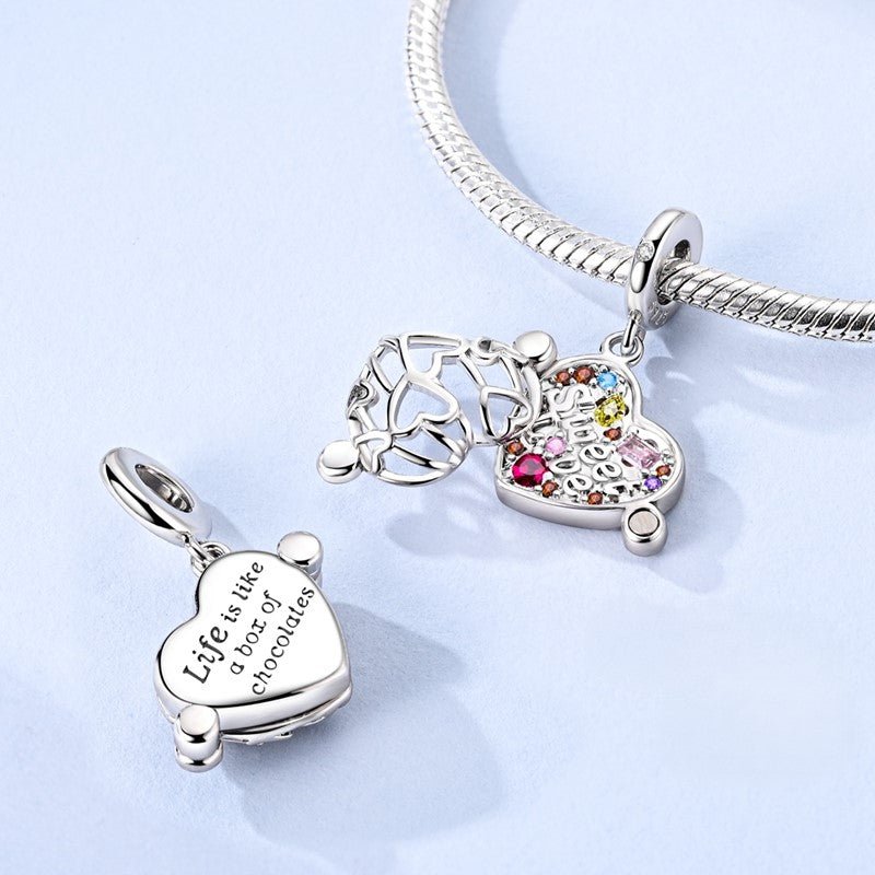 Sweet Love Heart Chocolate Quote Charm
