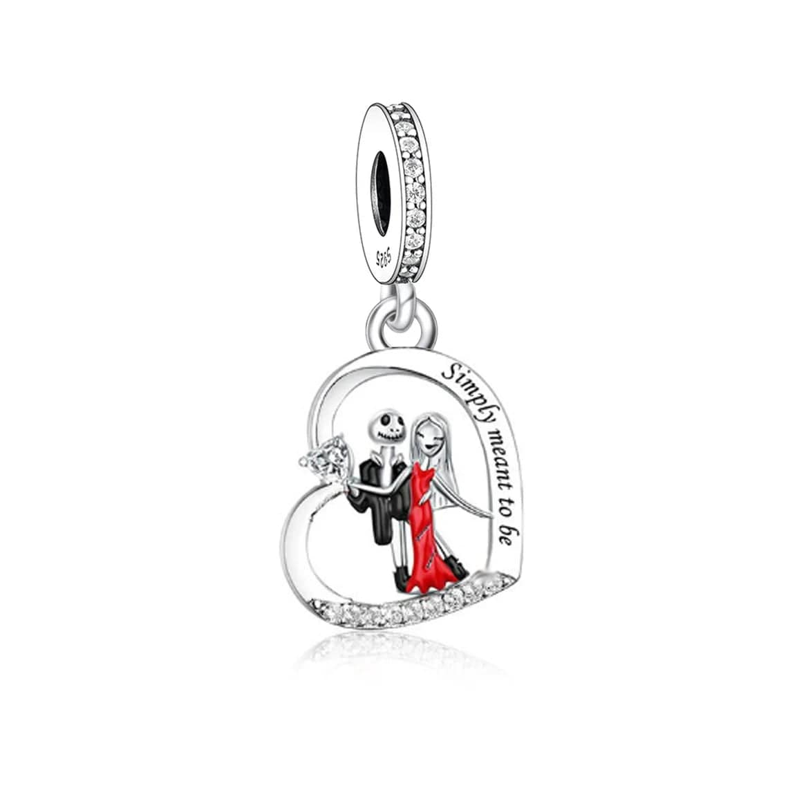The Nightmare Before Christmas Couple Heart Charm