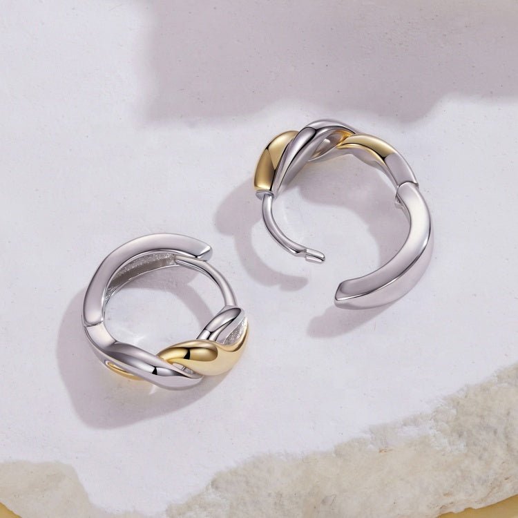 Twisted Dual-Tone Glow Hoop Earrings