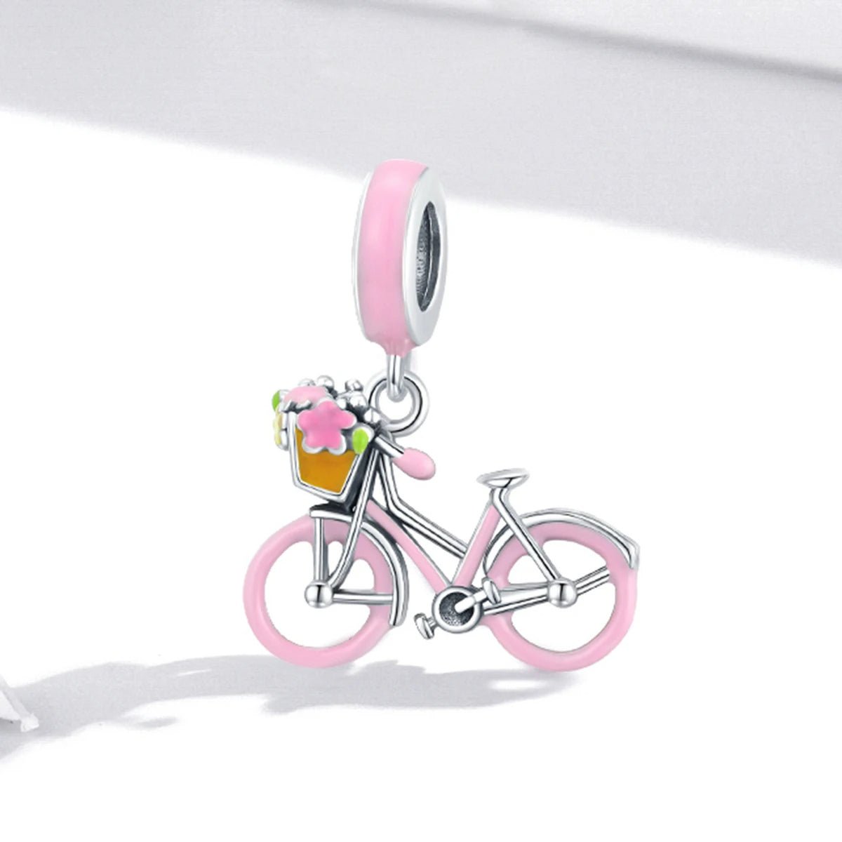 Two-tone Spinning Wheels Bicycle Dangle Charm