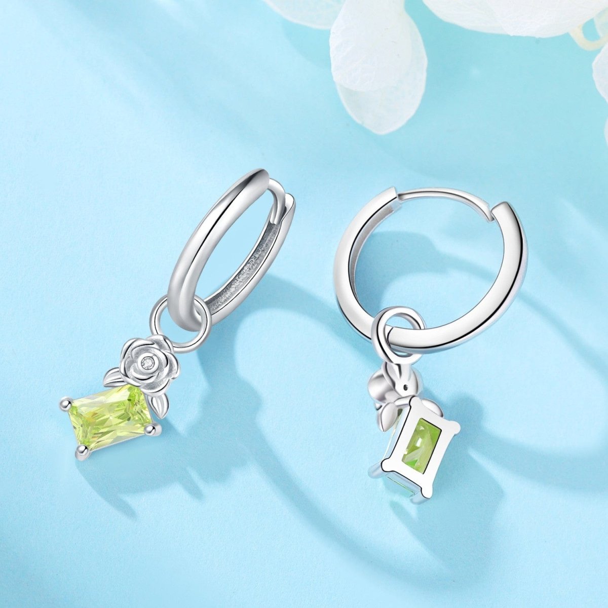 Verdant Blossom Hoop Earrings