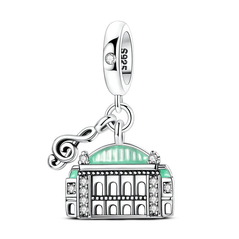Vienna Opera House with Musical Note Dangle Charm
