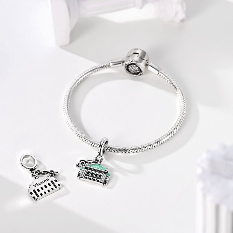 Vienna Opera House with Musical Note Dangle Charm
