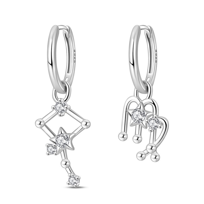 Virgo Constellation Zodiac Hoop Earrings