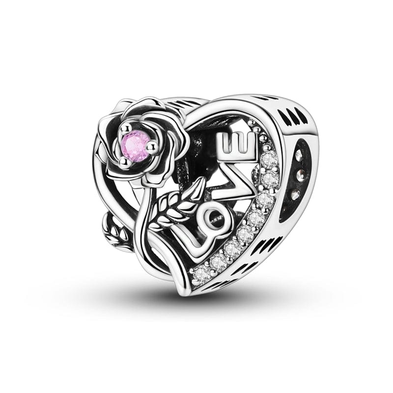 Beaded Open Heart Charm