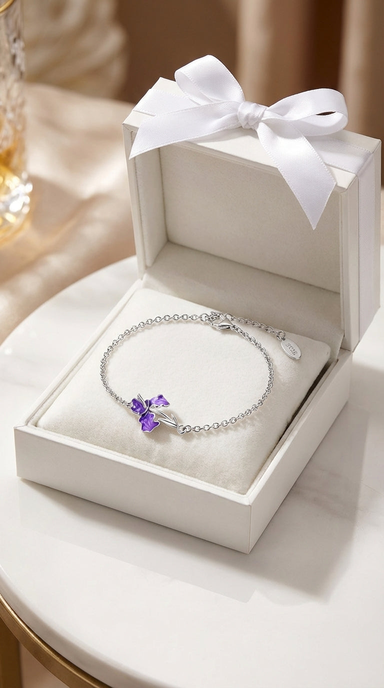 Elegant Purple Orchid Bracelet