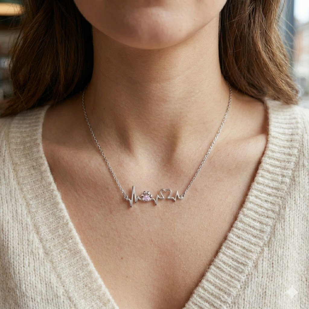 Furry Heartbeat Necklace