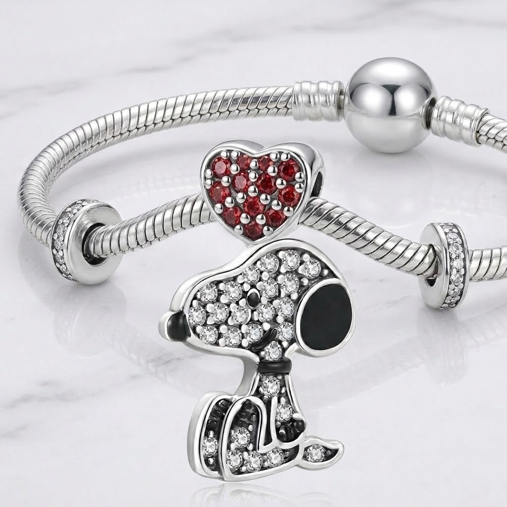 Disney Snoopy Heart Charm