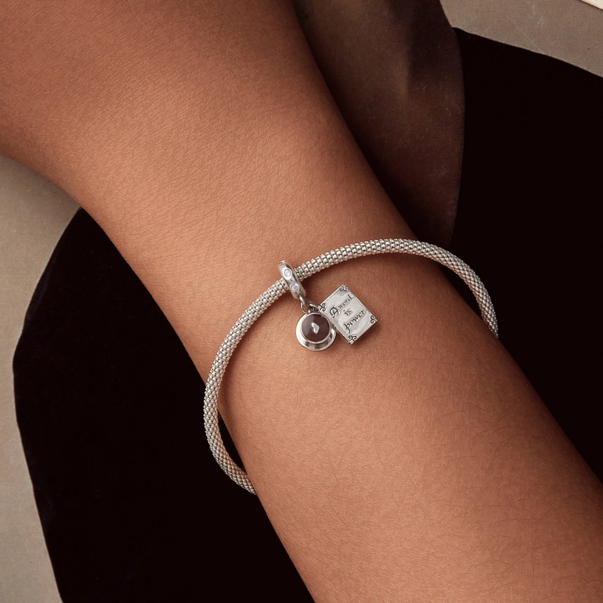 "A Word is Power" Book & Coffee Dangle Charm