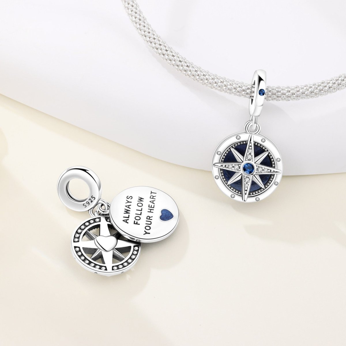 Always Follow Your Heart Compass Dangle Charm