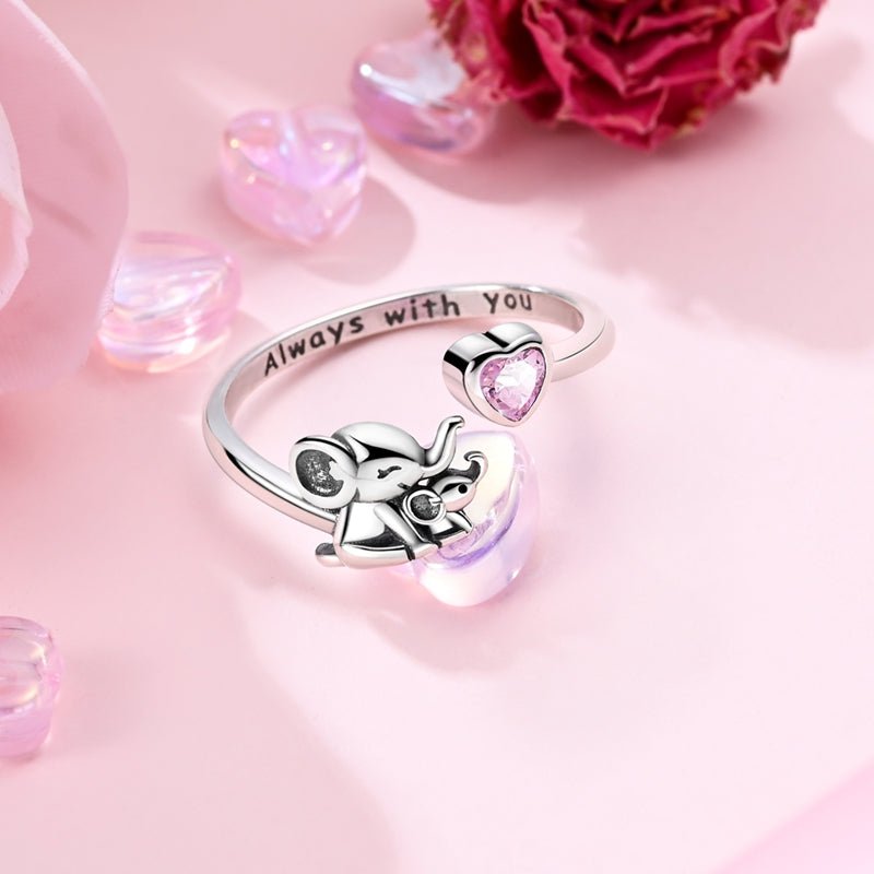 Always With You Elephant Heart Adjustable Ring