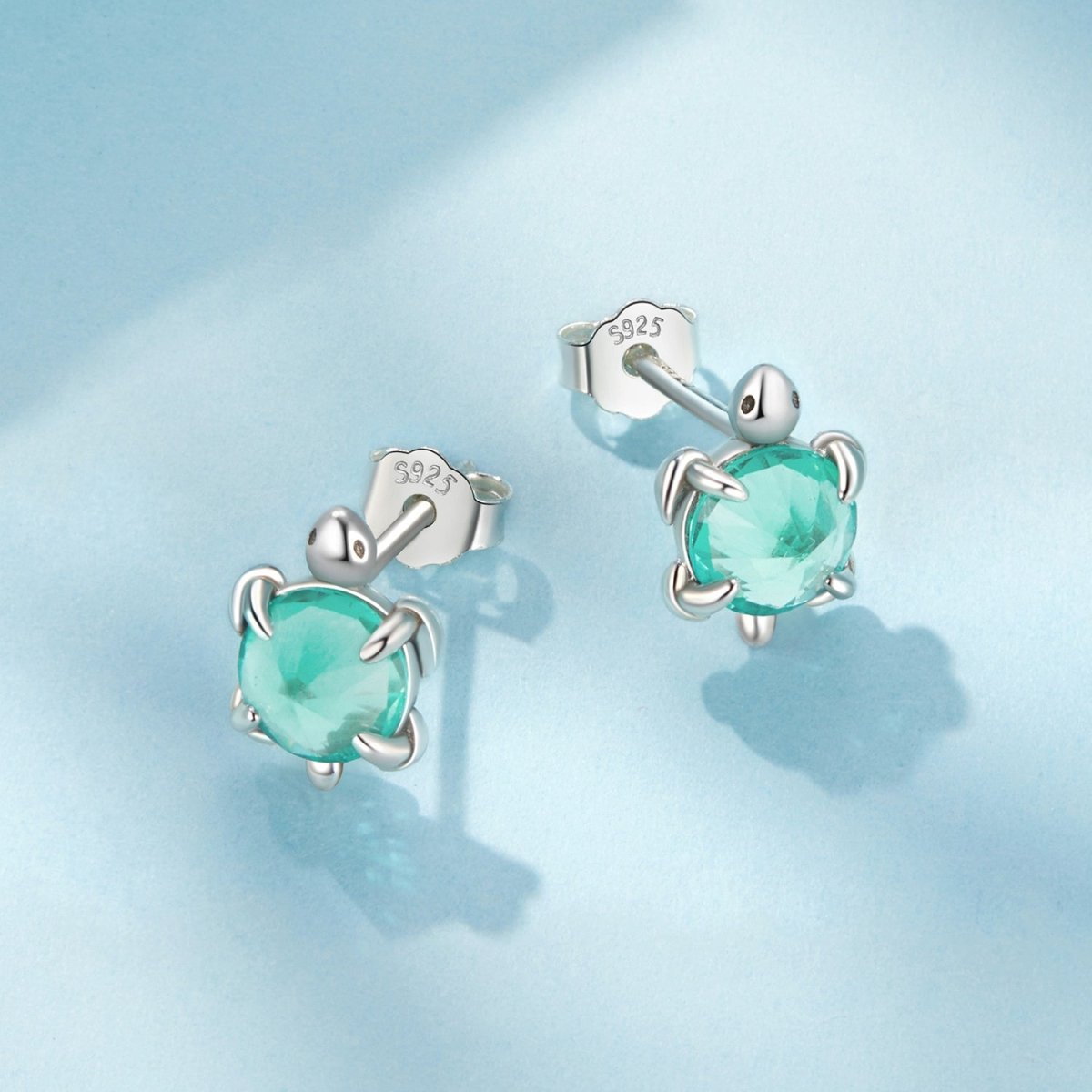 Aqua Sea Turtle Stud Earrings