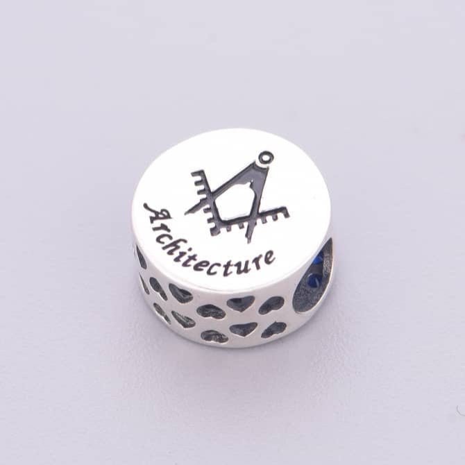 Architecture Symbol with Blue Crystal Charm