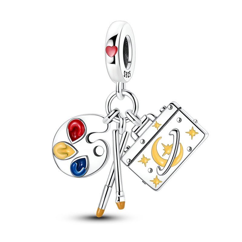Artist’s Palette & Canvas “Designer of Destiny” Dangle Charm