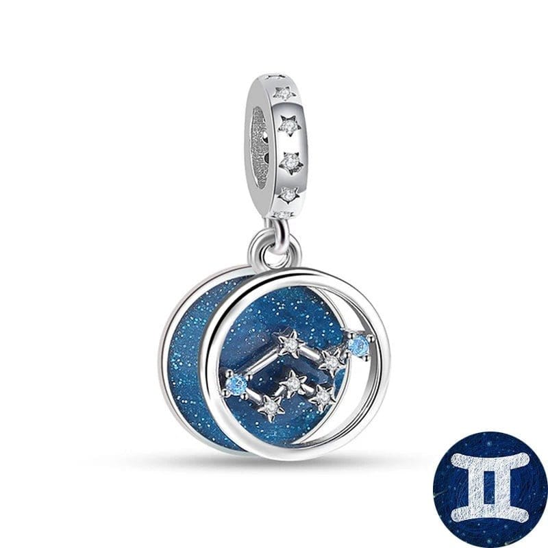 Blue Galaxy Astrology Signs Zodiac Constellation Charms