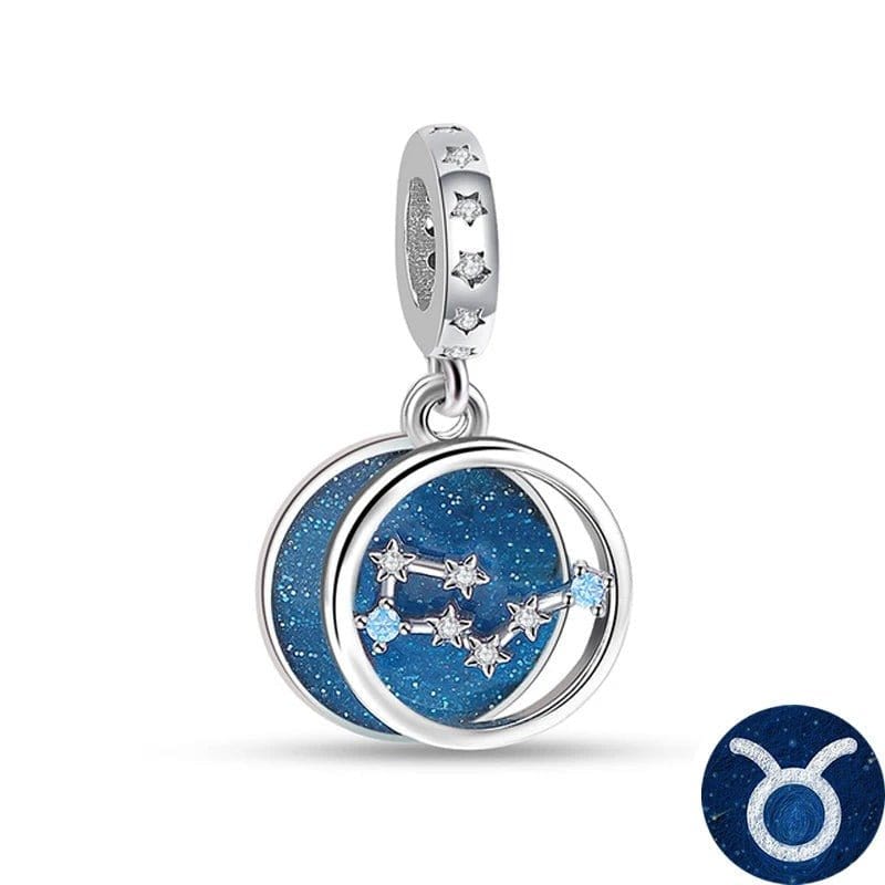 Blue Galaxy Astrology Signs Zodiac Constellation Charms