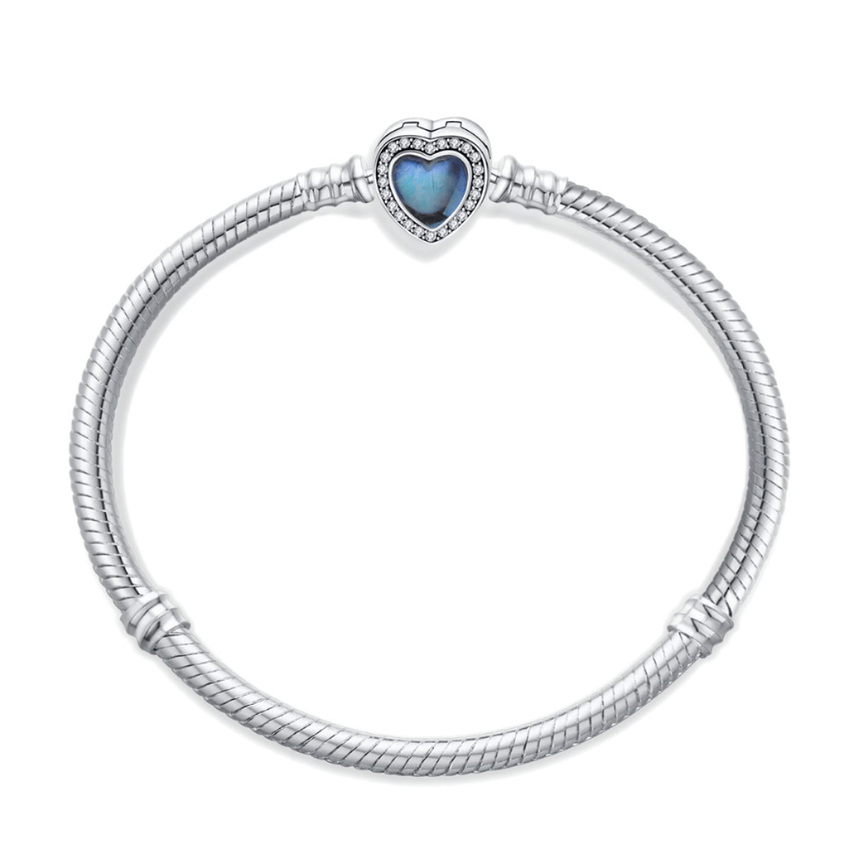 Blue Heart Gemstone Clasp Bracelet