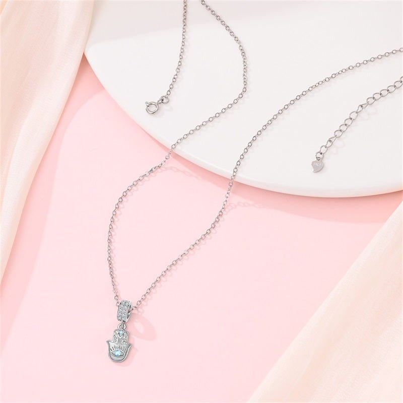 Blue Stone Hamsa Hand Necklace