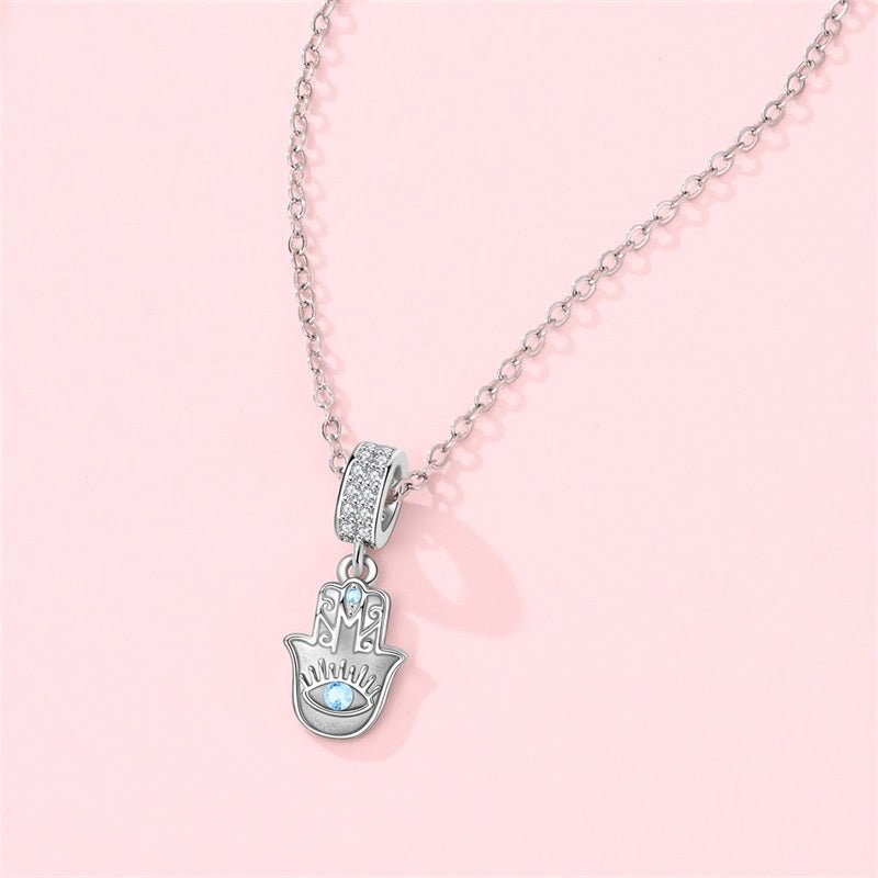 Blue Stone Hamsa Hand Necklace
